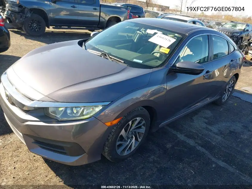 19XFC2F76GE067804 2016 Honda Civic Ex