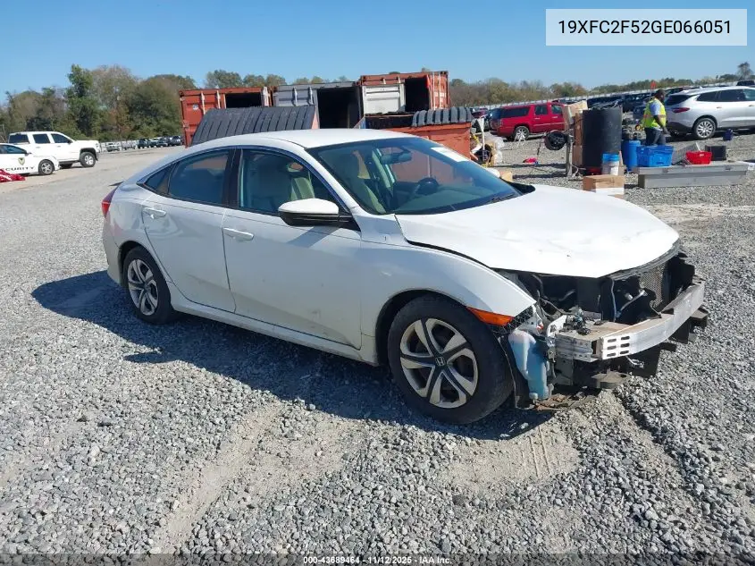 19XFC2F52GE066051 2016 Honda Civic Lx