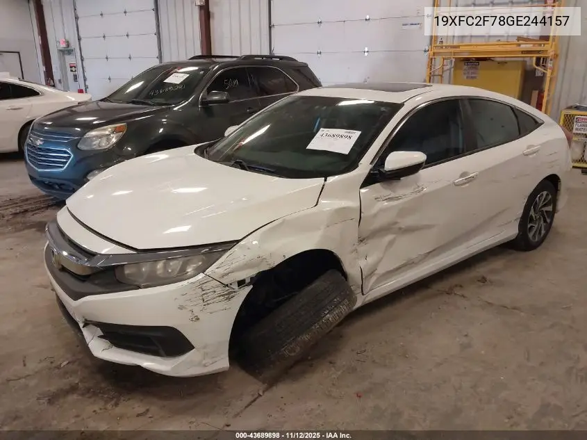 19XFC2F78GE244157 2016 Honda Civic Ex