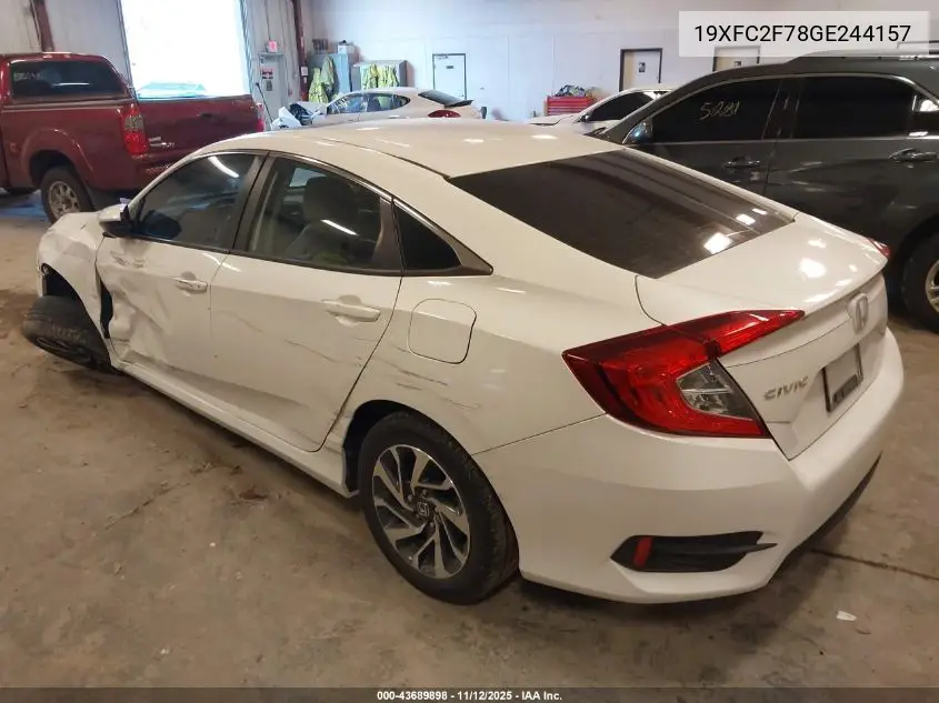 19XFC2F78GE244157 2016 Honda Civic Ex