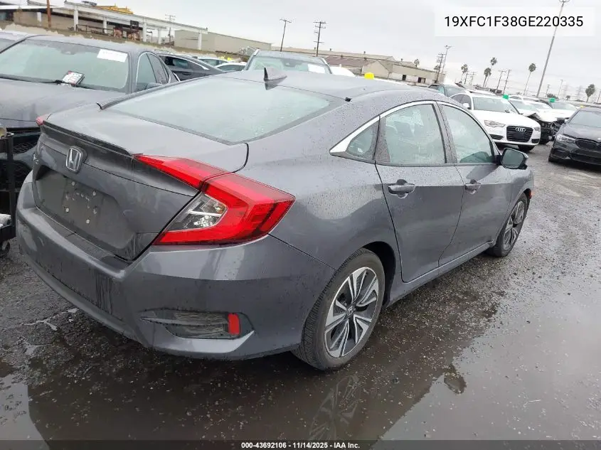 19XFC1F38GE220335 2016 Honda Civic Ex-T