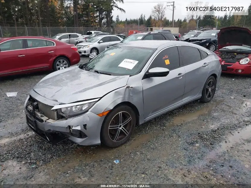 19XFC2F54GE217987 2016 Honda Civic Lx