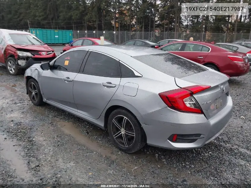 19XFC2F54GE217987 2016 Honda Civic Lx