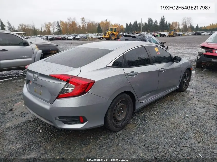 19XFC2F54GE217987 2016 Honda Civic Lx