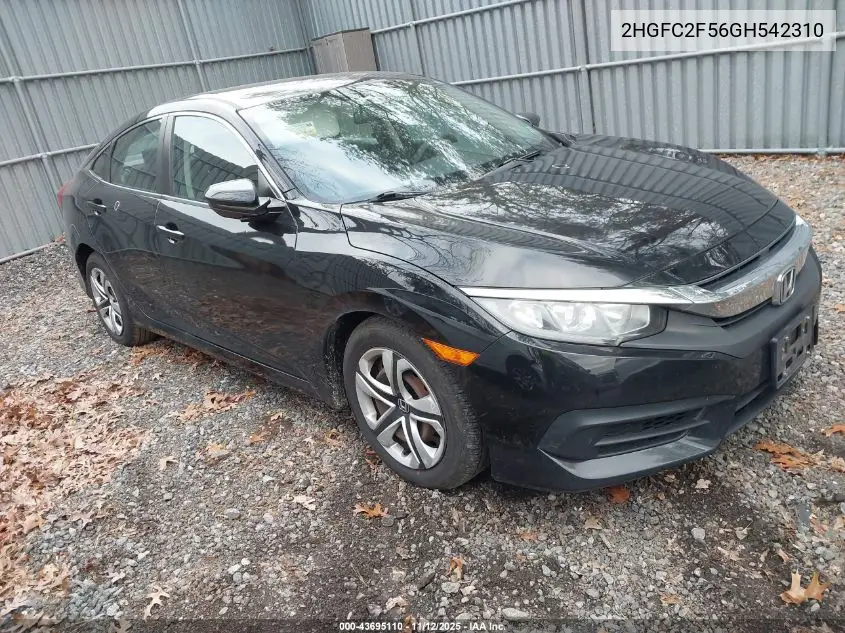 2HGFC2F56GH542310 2016 Honda Civic Lx
