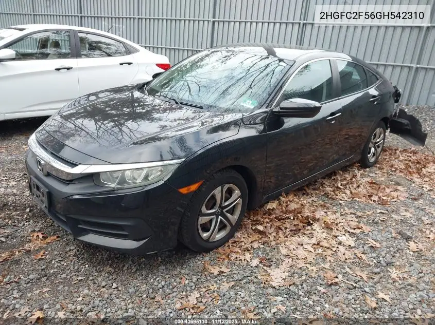 2HGFC2F56GH542310 2016 Honda Civic Lx