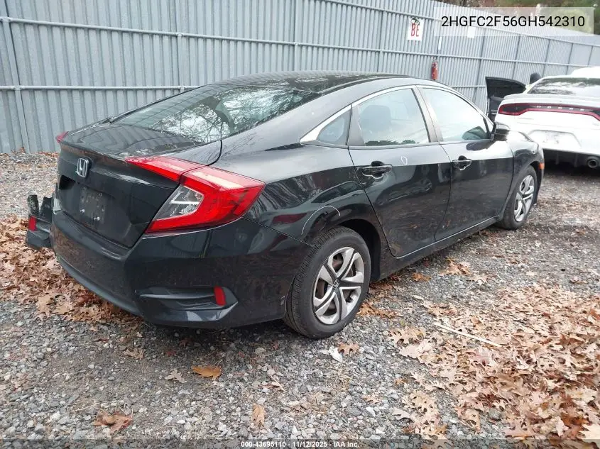 2HGFC2F56GH542310 2016 Honda Civic Lx