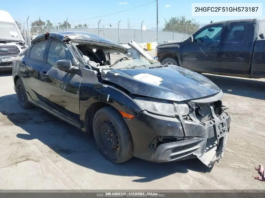 2HGFC2F51GH573187 2016 Honda Civic Lx