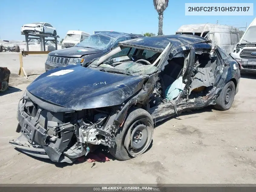 2HGFC2F51GH573187 2016 Honda Civic Lx