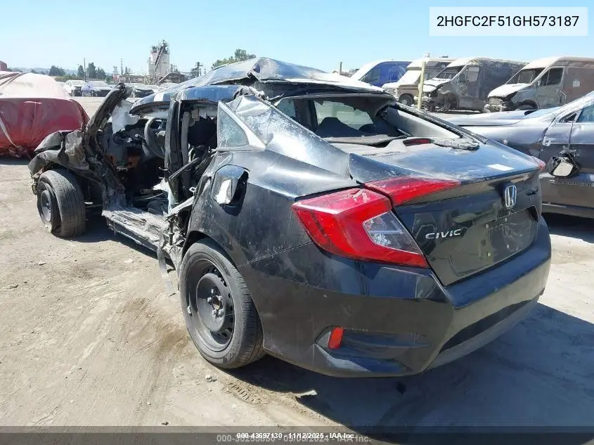 2HGFC2F51GH573187 2016 Honda Civic Lx