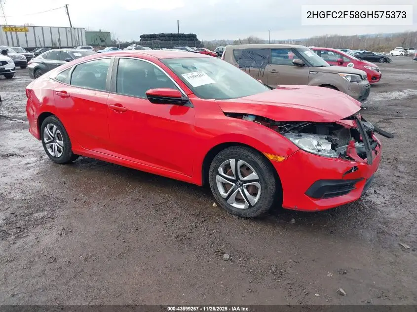 2HGFC2F58GH575373 2016 Honda Civic Lx