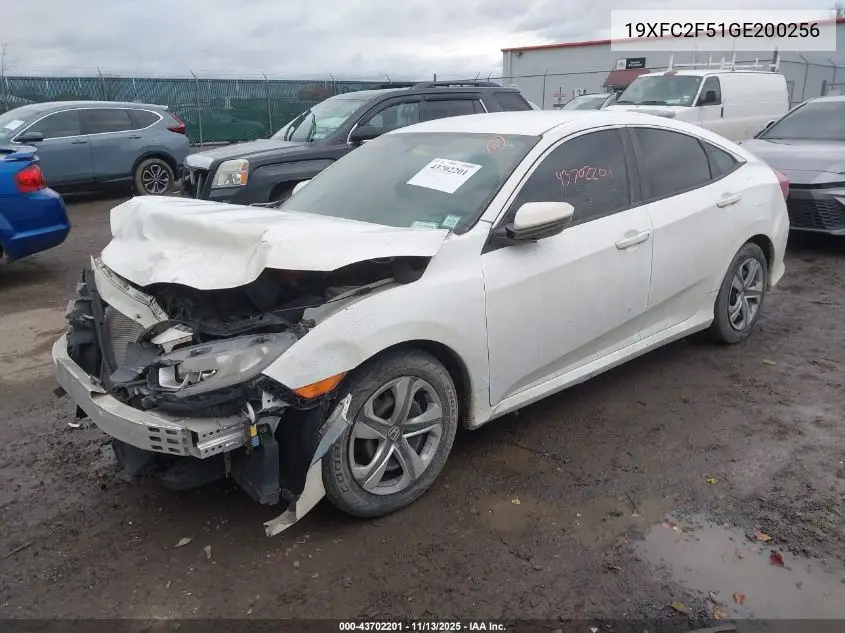 19XFC2F51GE200256 2016 Honda Civic Lx