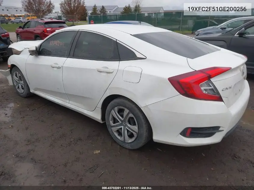 19XFC2F51GE200256 2016 Honda Civic Lx