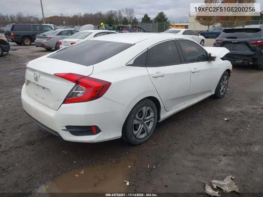 19XFC2F51GE200256 2016 Honda Civic Lx