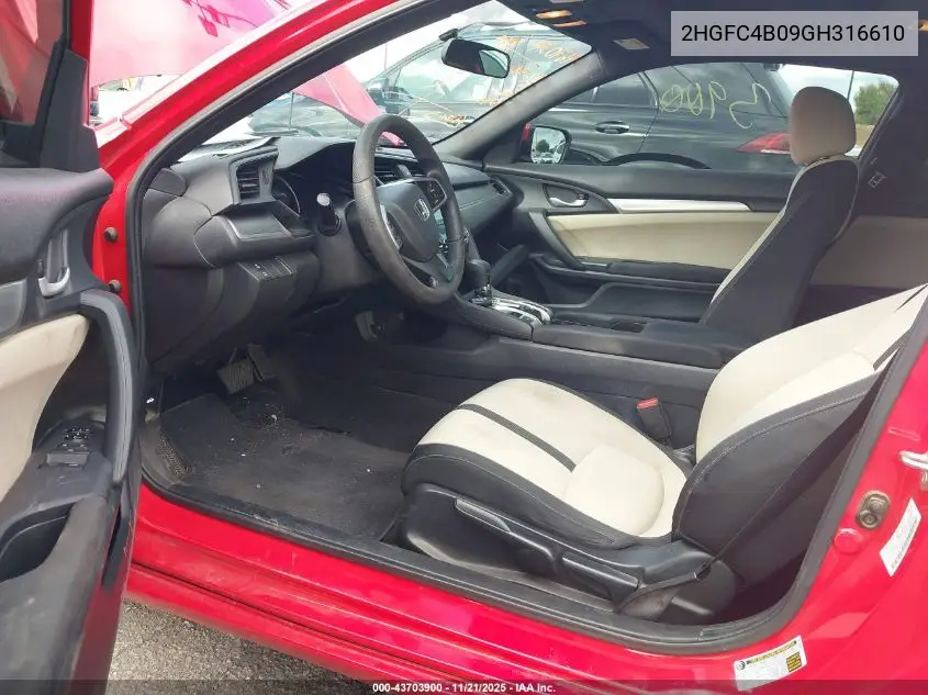 2HGFC4B09GH316610 2016 Honda Civic Lx-P