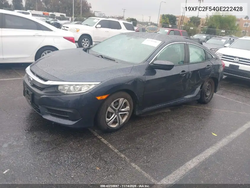19XFC2F54GE222428 2016 Honda Civic Lx