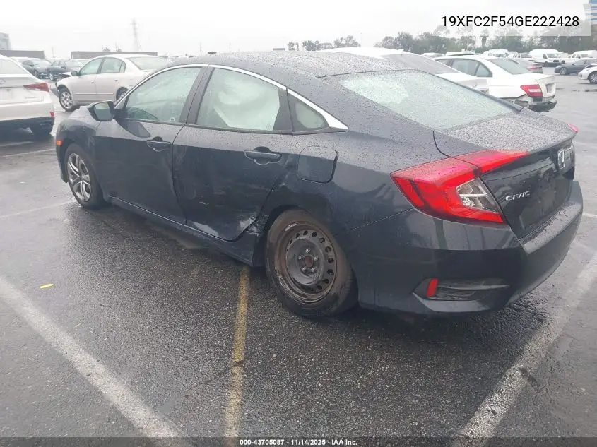 19XFC2F54GE222428 2016 Honda Civic Lx