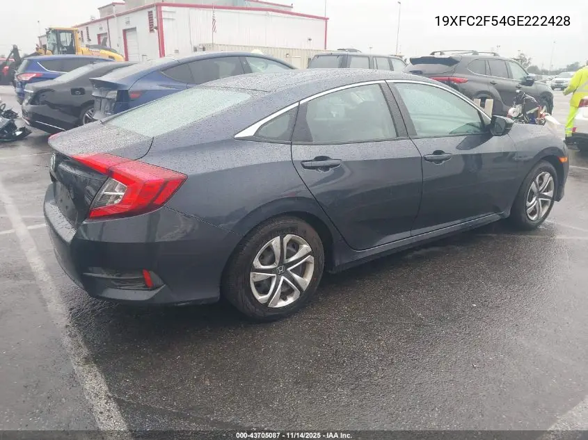 19XFC2F54GE222428 2016 Honda Civic Lx