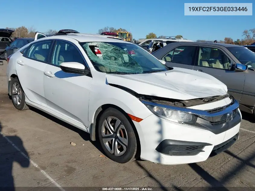 19XFC2F53GE033446 2016 Honda Civic Lx