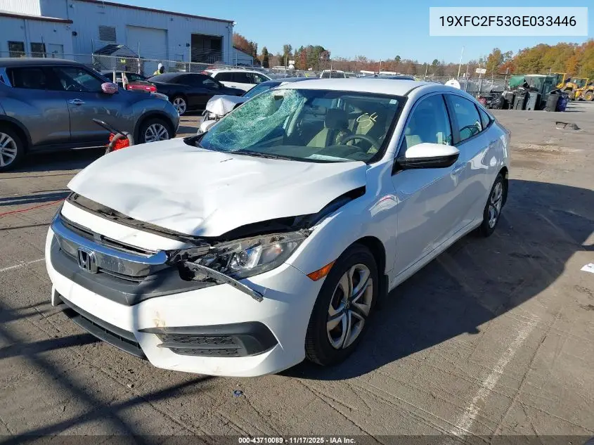 19XFC2F53GE033446 2016 Honda Civic Lx