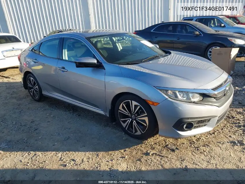 19XFC1F34GE017491 2016 Honda Civic Ex-T