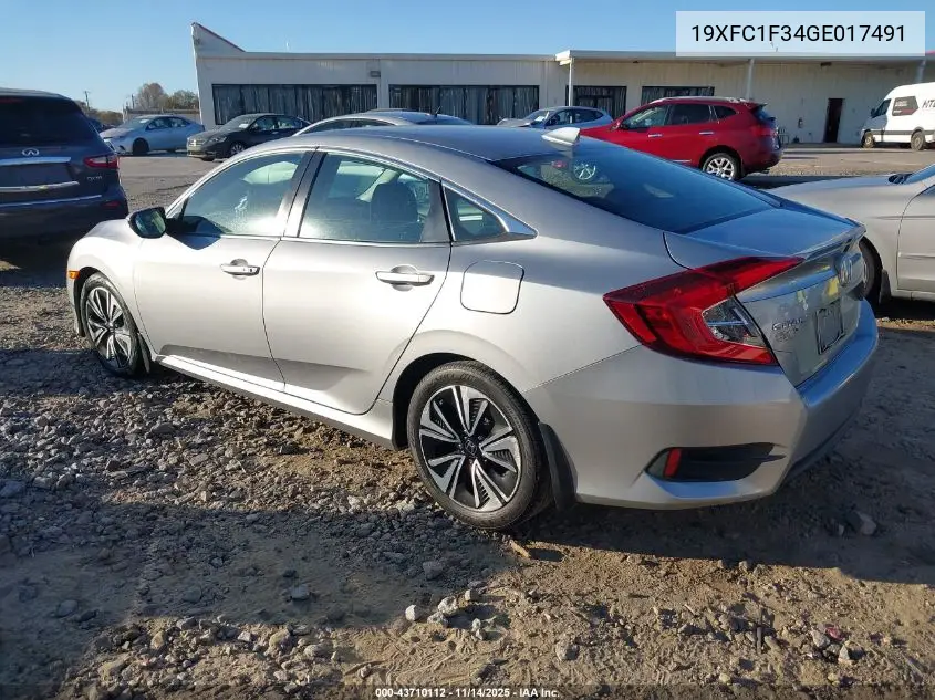 19XFC1F34GE017491 2016 Honda Civic Ex-T