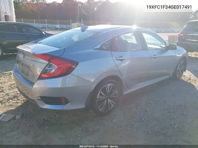 19XFC1F34GE017491 2016 Honda Civic Ex-T