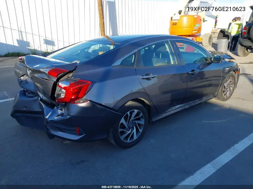 19XFC2F76GE210623 2016 Honda Civic Ex