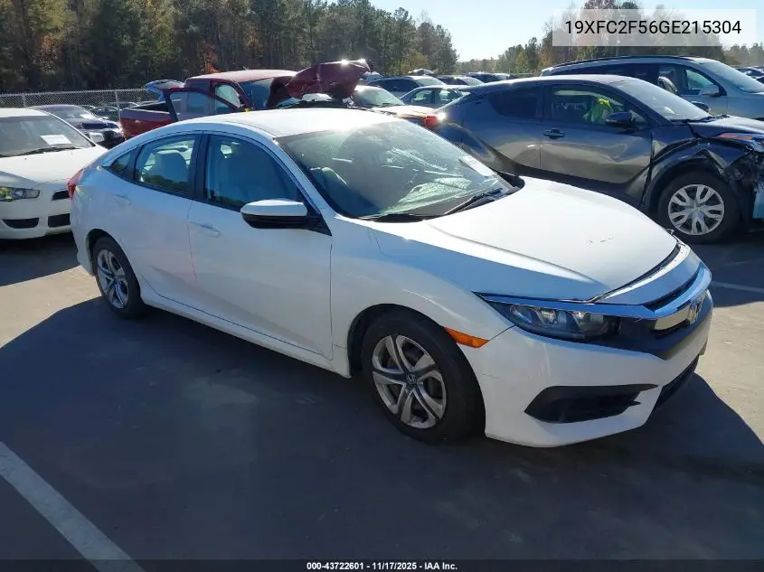 19XFC2F56GE215304 2016 Honda Civic Lx