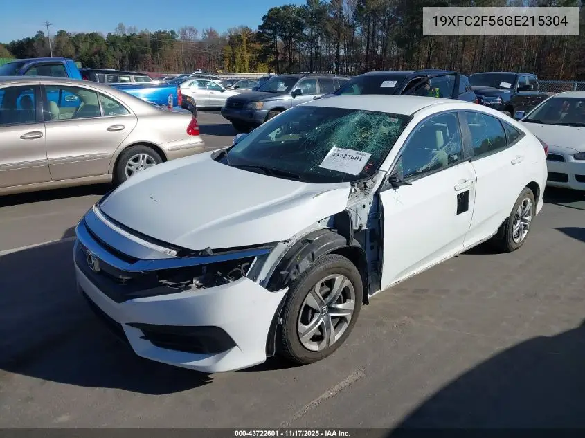 19XFC2F56GE215304 2016 Honda Civic Lx