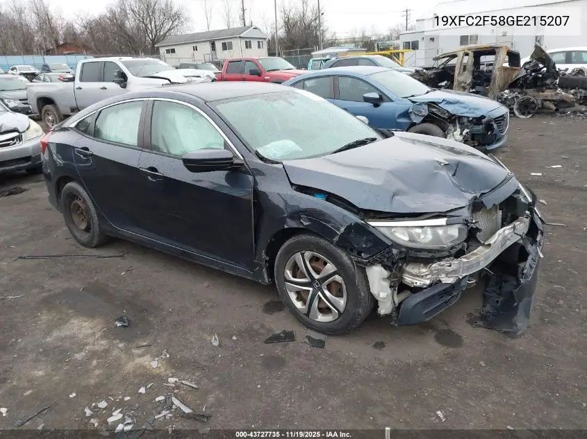 19XFC2F58GE215207 2016 Honda Civic Lx