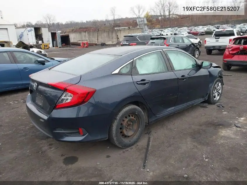 19XFC2F58GE215207 2016 Honda Civic Lx