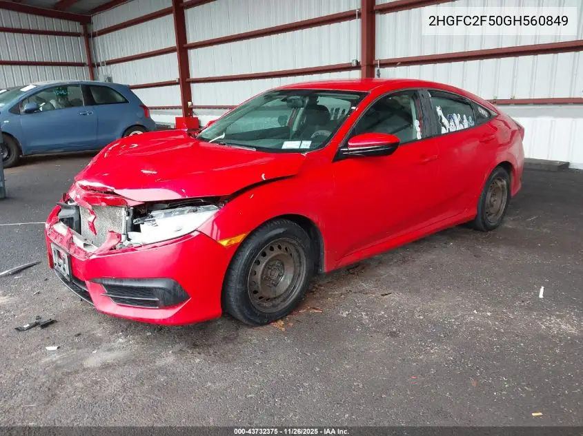 2HGFC2F50GH560849 2016 Honda Civic Lx