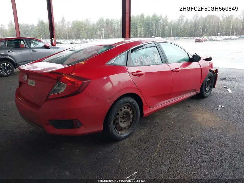 2HGFC2F50GH560849 2016 Honda Civic Lx