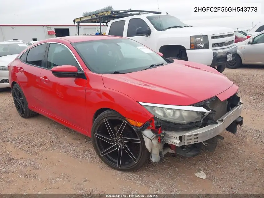 2HGFC2F56GH543778 2016 Honda Civic Lx