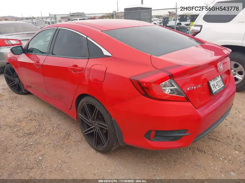 2HGFC2F56GH543778 2016 Honda Civic Lx