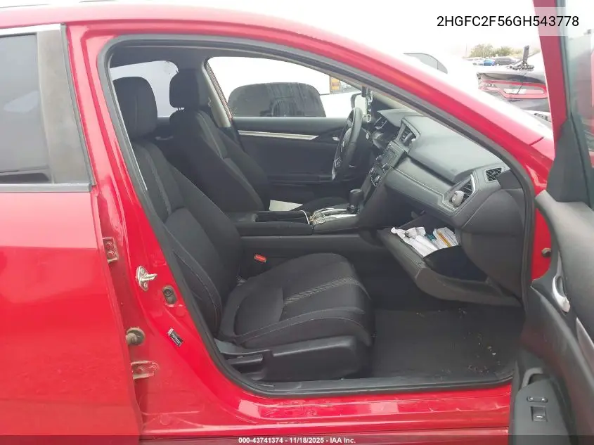 2HGFC2F56GH543778 2016 Honda Civic Lx