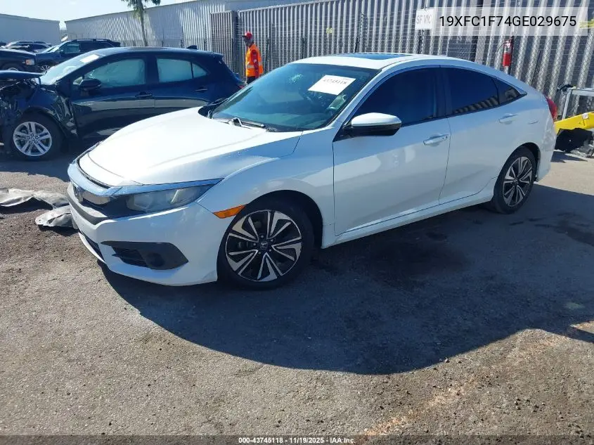 19XFC1F74GE029675 2016 Honda Civic Ex-L