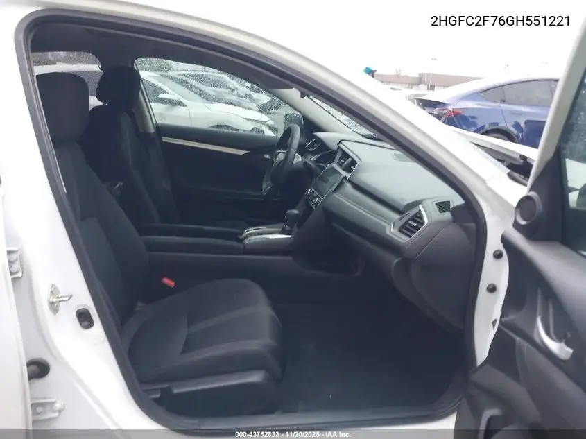 2HGFC2F76GH551221 2016 Honda Civic Ex