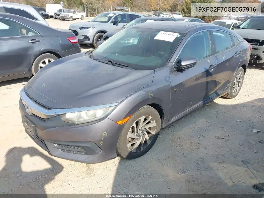 19XFC2F70GE057916 2016 Honda Civic Ex