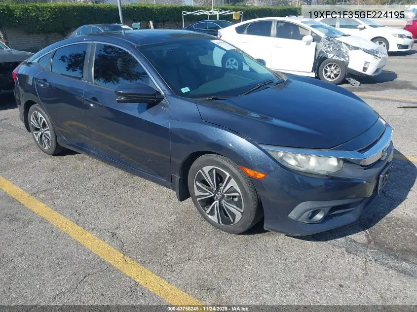 19XFC1F35GE224195 2016 Honda Civic Ex-T