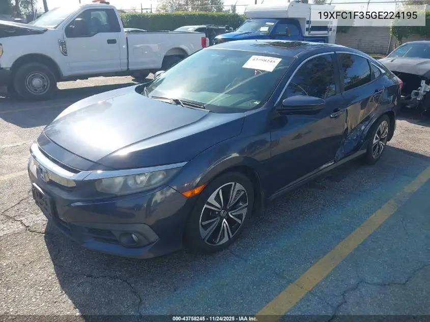19XFC1F35GE224195 2016 Honda Civic Ex-T