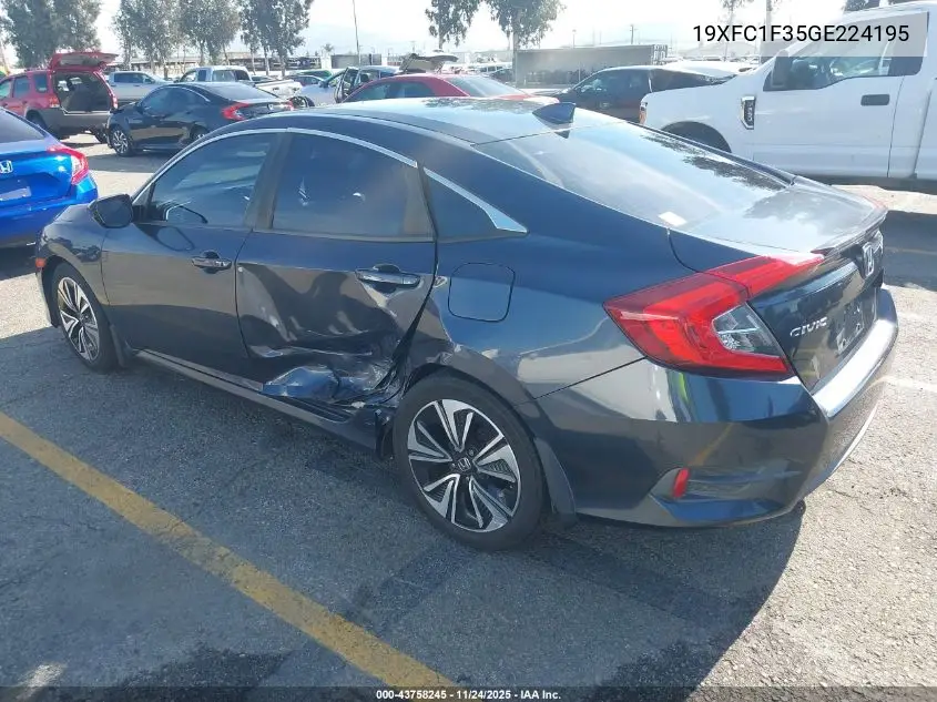 19XFC1F35GE224195 2016 Honda Civic Ex-T