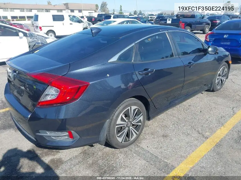 19XFC1F35GE224195 2016 Honda Civic Ex-T