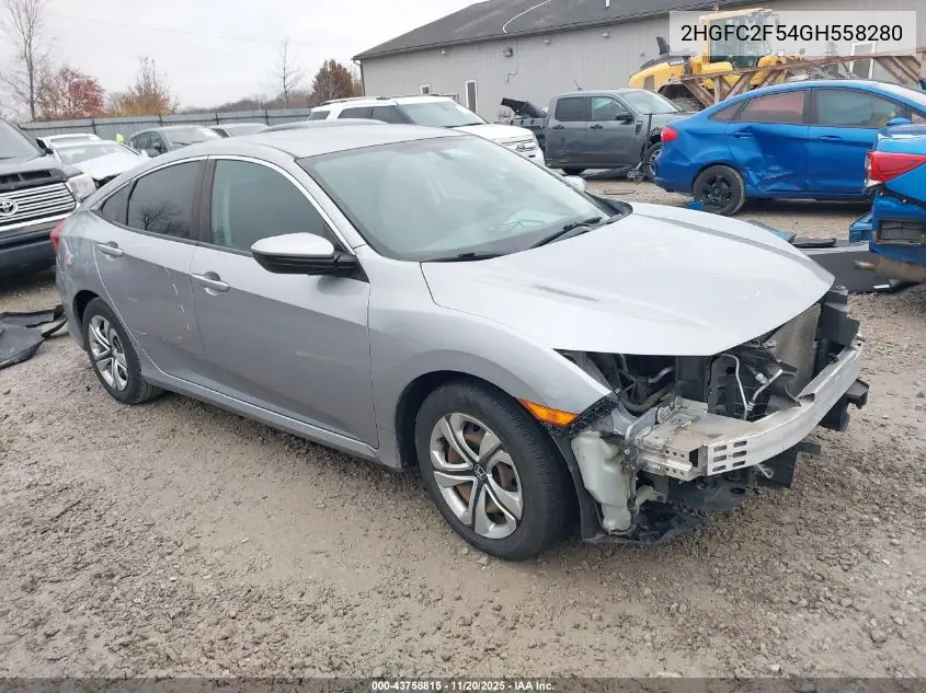 2HGFC2F54GH558280 2016 Honda Civic Lx