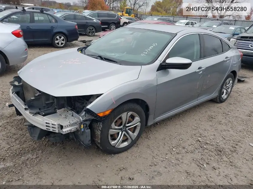 2HGFC2F54GH558280 2016 Honda Civic Lx