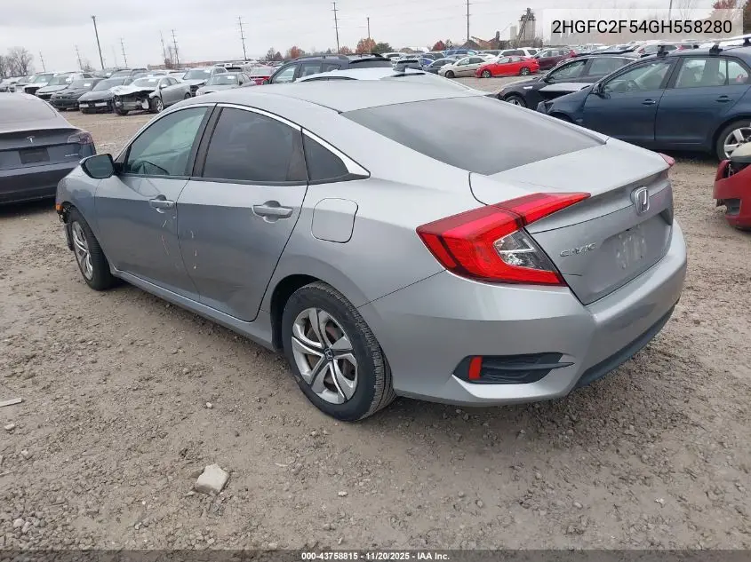 2HGFC2F54GH558280 2016 Honda Civic Lx