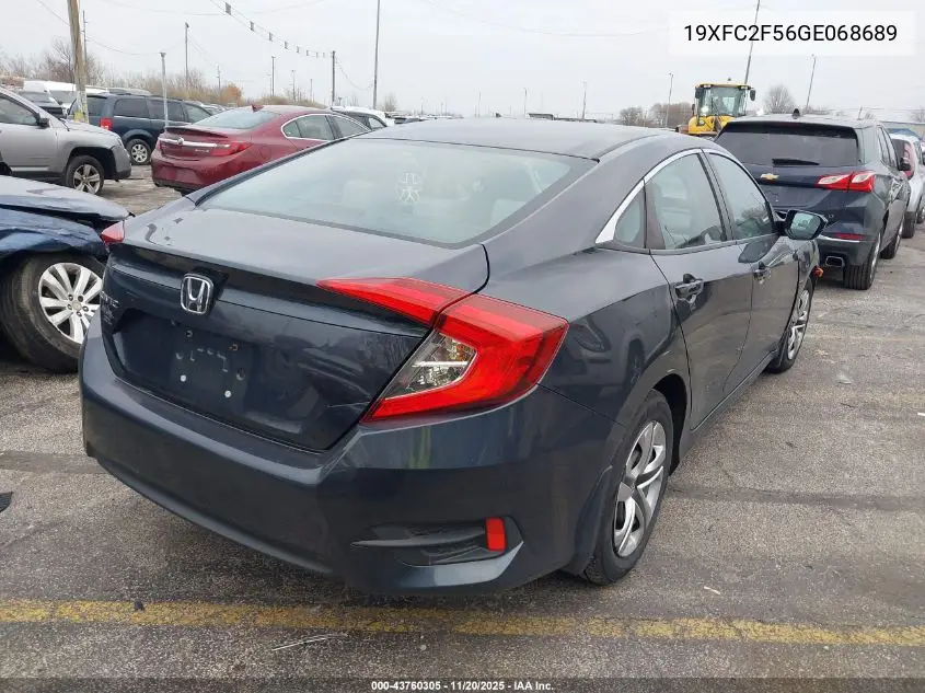 19XFC2F56GE068689 2016 Honda Civic Lx