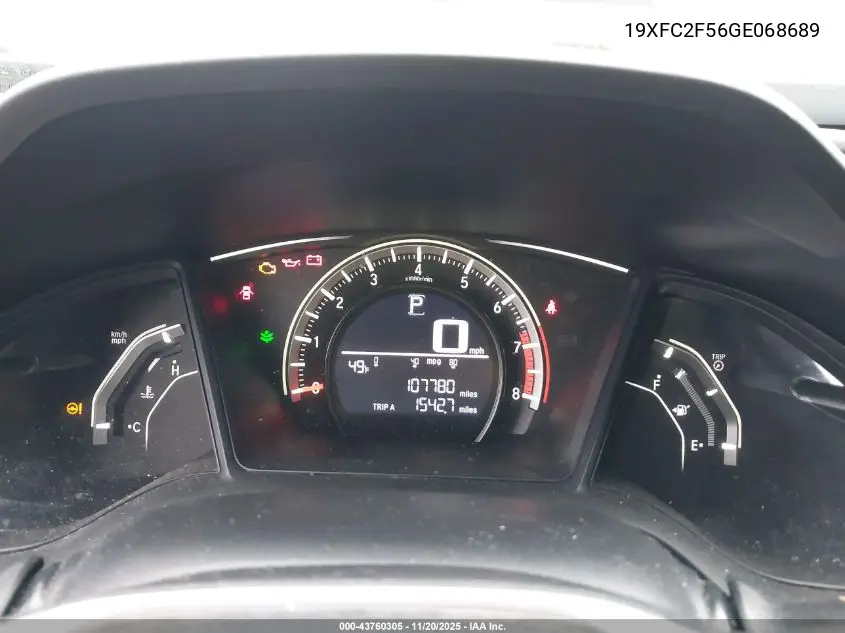 19XFC2F56GE068689 2016 Honda Civic Lx