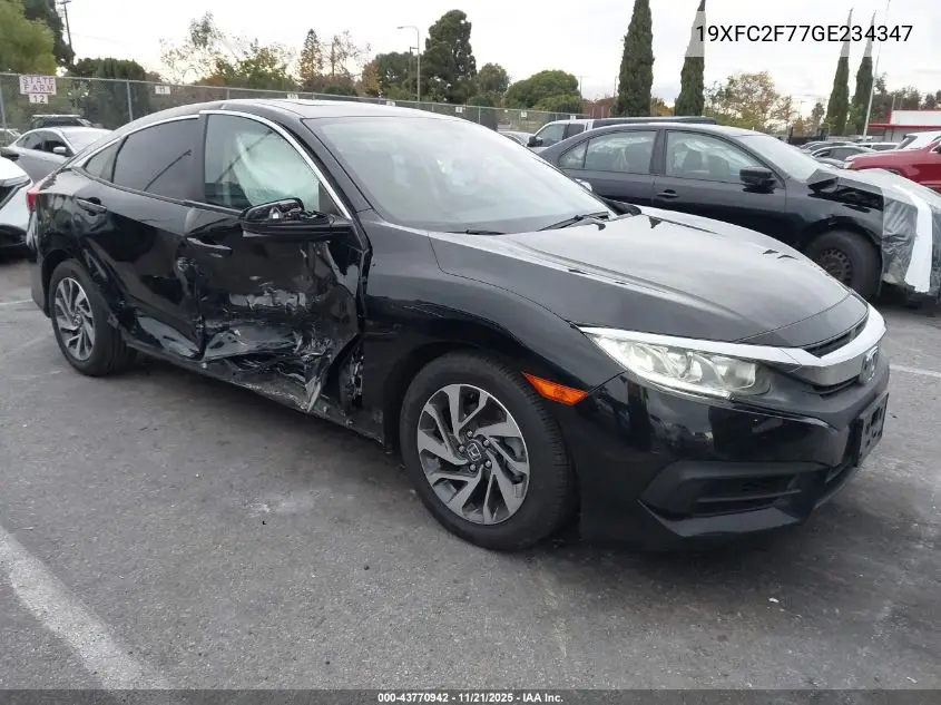 19XFC2F77GE234347 2016 Honda Civic Ex